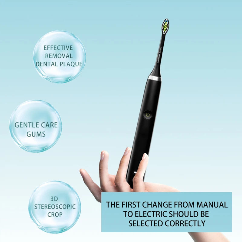2002 Rotating electric toothbrush New 2025 Adult Timer Brush 6 Mode USB Charger Rechargeable Tooth Brushes Replacement Heads Set