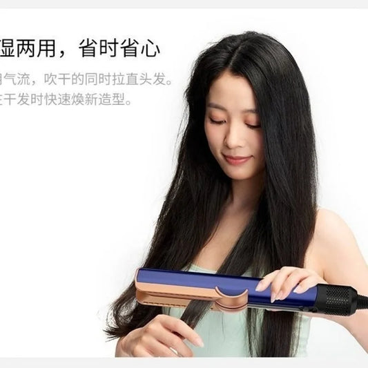 Plancha de pelo profesional 2 en 1, herramienta de estilismo, secador de pelo de iones negativos, plancha de aire de larga duración