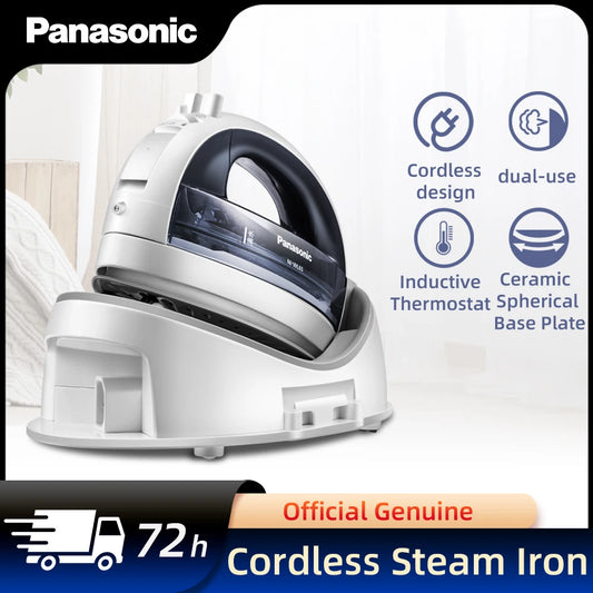 cordless Steam Iron Handheld 3-speed Adjustable Ironing Machine Portable Ceramic Bottom Plate 2400W Fabric Steamer Self-Cleaning